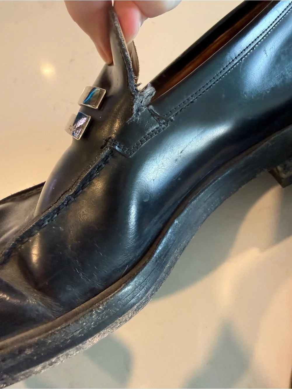 Gucci Men’s Vintage Big G Patent Leather Loafers Size 8.5